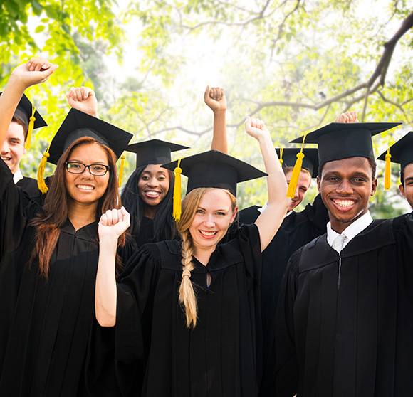 Group of graduates protected by life insurance in Chapel Hill, NC